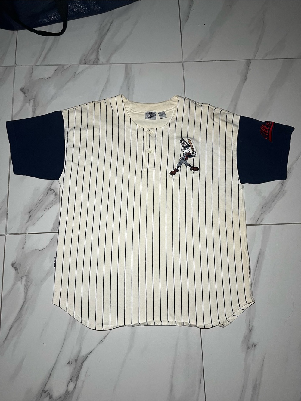 Vintage Y2K ACME Bugs Bunny Looney Tunes Baseball Jersey Adult Size Large
